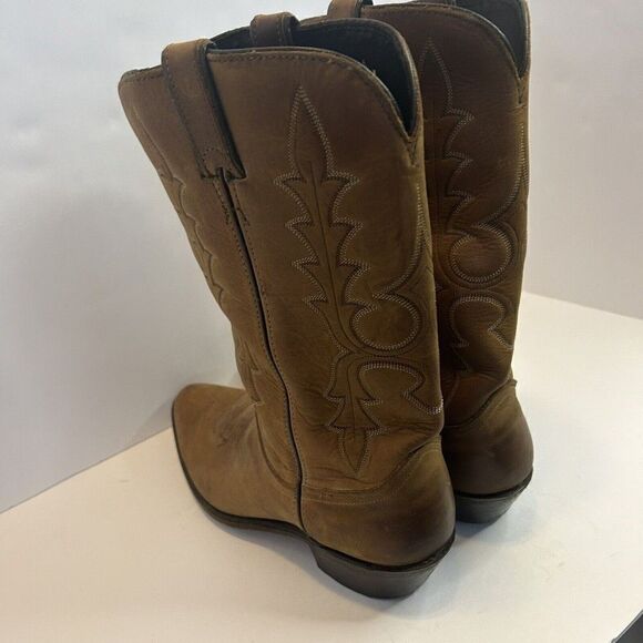 VTG Men\'s Code West Western Boots Honey Brown Size 8.5- M All Leather Made ?? main image 7